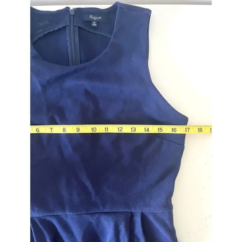 Madewell Navy Blue Verse Ponte Fit & Flare Pocket Sleeveless Mini Dress